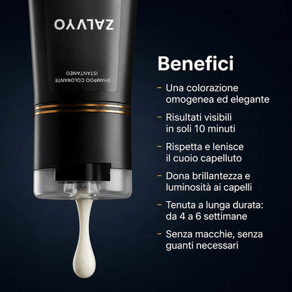 Shampoo Colorante Istantaneo Capelli Bianchi Coperti in 10 Minuti, Senza Sforzo